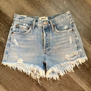 AGOLDE Parker Vintage Cut-Off Denim Shorts.